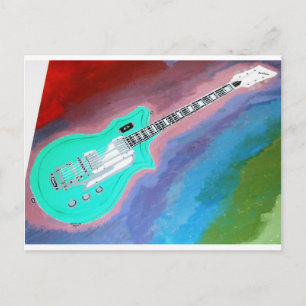 Cartão Postal Guitarra verde