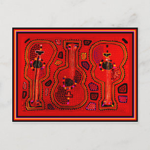 Cartão Postal Guitarras Kuna Indian