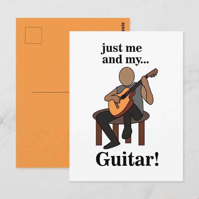 Cartão Postal Guitarrista Tocando Guitarra  (Frente/Verso)