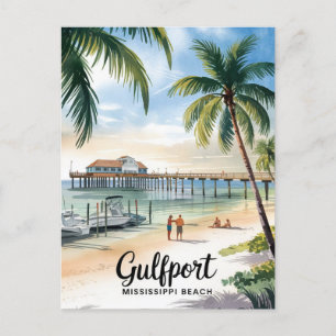 Cartão Postal Gulfport Mississippi Beach
