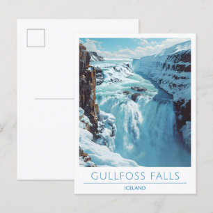Cartão Postal Gullfoss Falls Islândia Viagem