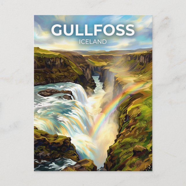 Cartão Postal Gullfoss Islândia (Frente)