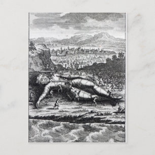 Cartão Postal Gulliver capturado pelos lilputianos