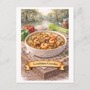 Cartão Postal Gumbo da Louisiana (Série de Comida Americana)