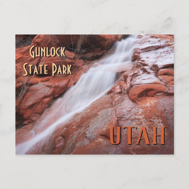 Cartão Postal Gunlock State Park Utah Waterfall (Frente)