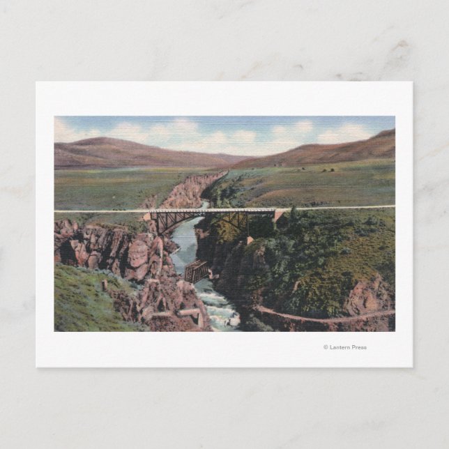Cartão Postal Gunnison, CO - Ponte Sapinero sobre o Lago (Frente)