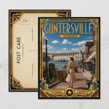 Guntersville Alabama Arte Deco Vintage Idade Doura