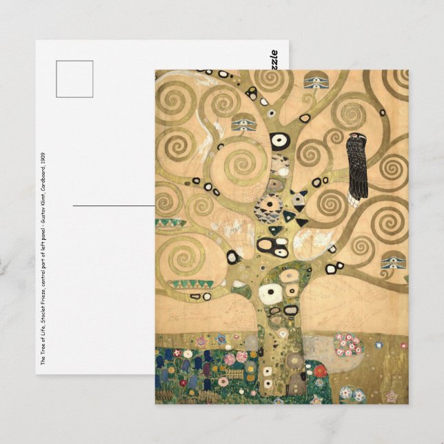 Cartão Postal Gustav Klimt - A árvore da vida, Stoclet Frieze (Frente/Verso)