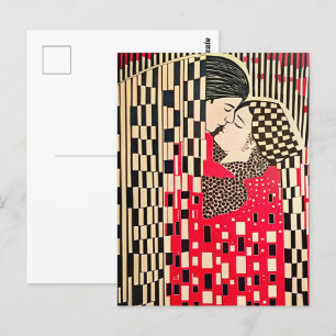 Cartão Postal Gustav Klimt A ilusão óptica Kiss x Bauhaus