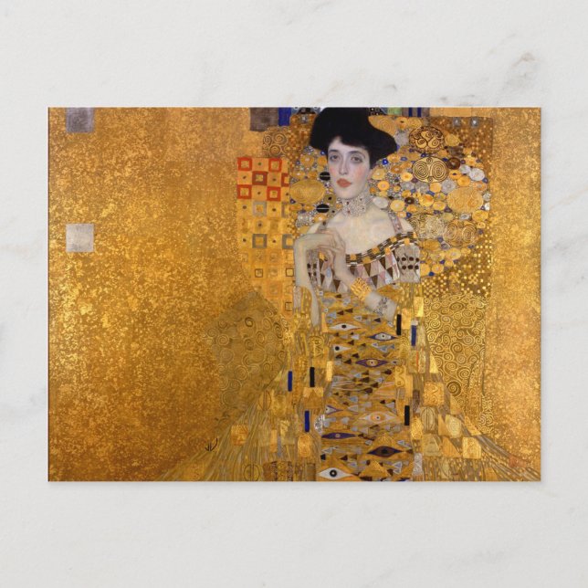 Cartão Postal Gustav Klimt,Adele,Art nouveau,deco,ouro,pinturas (Frente)
