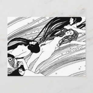 Cartão Postal Gustav Klimt - Arte Japonesa Surreal no Sangue de 