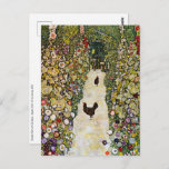 Cartão Postal Gustav Klimt - Caminho do Jardim com Galinhas<br><div class="desc">Caminho do Jardim com Galinhas - Gustav Klimt,  Petróleo na Canvas,  1916</div>