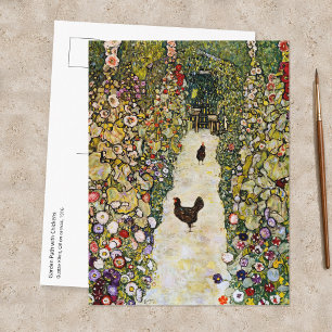 Cartão Postal Gustav Klimt - Caminho do Jardim com Galinhas