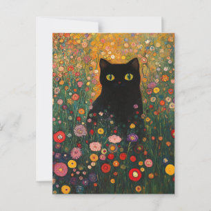 Cartão postal Gustav Klimt Cat Vintage