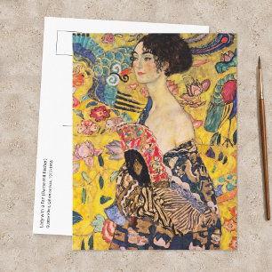 Cartão Postal Gustav Klimt - Dama com Leque