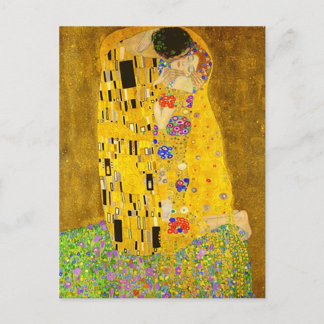 Cartão Postal Gustav Klimt é o famoso quadro Beijo. (Frente)