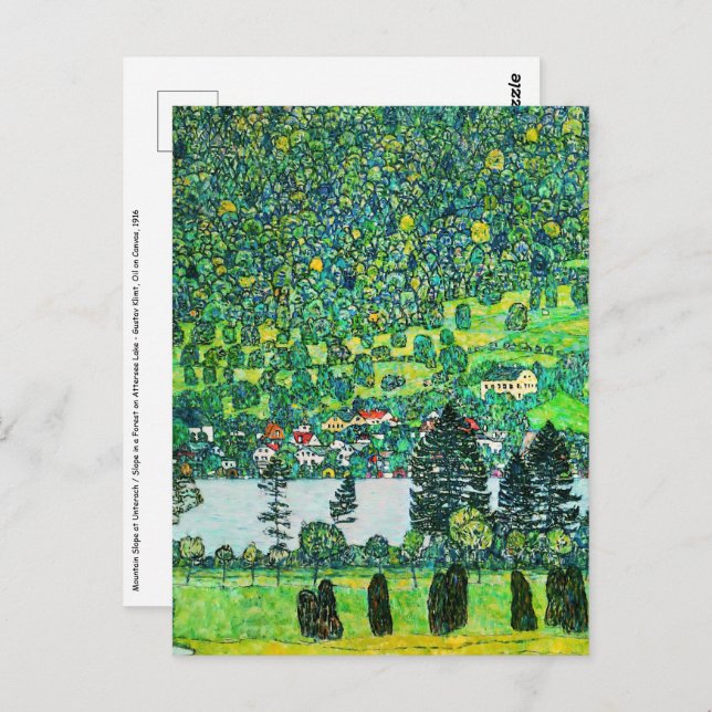 Cartão Postal Gustav Klimt - Encosta de Montanha em Unterach (Frente/Verso)