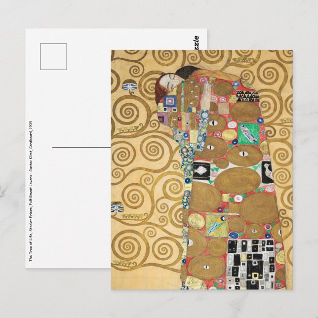 Cartão Postal Gustav Klimt - Fulfillment, Stoclet Frieze (Frente/Verso)