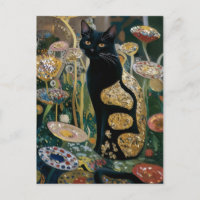 Gustav Klimt Gato Preto em um Jardim de Flores, AR