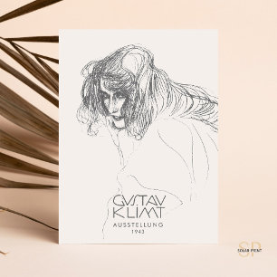 Cartão Postal Gustav Klimt Head Woman Profile Beethoven Frieze