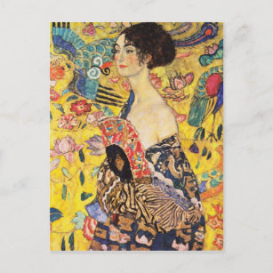 Cartão Postal Gustav Klimt Lady with Fan
