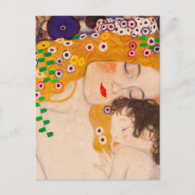 Cartão Postal Gustav Klimt - Mãe e Filho (Frente)