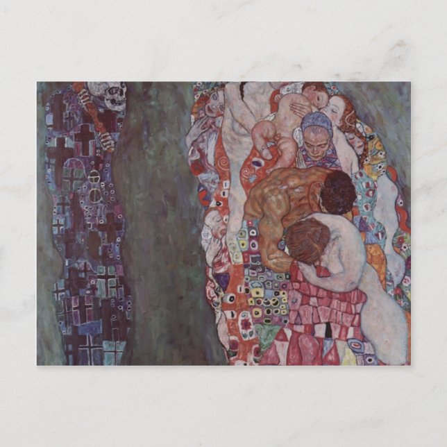 Cartão Postal Gustav Klimt - Morte e Vida (Frente)