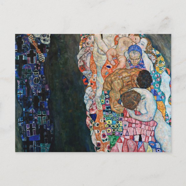 Cartão Postal Gustav Klimt - Morte E Vida (Frente)
