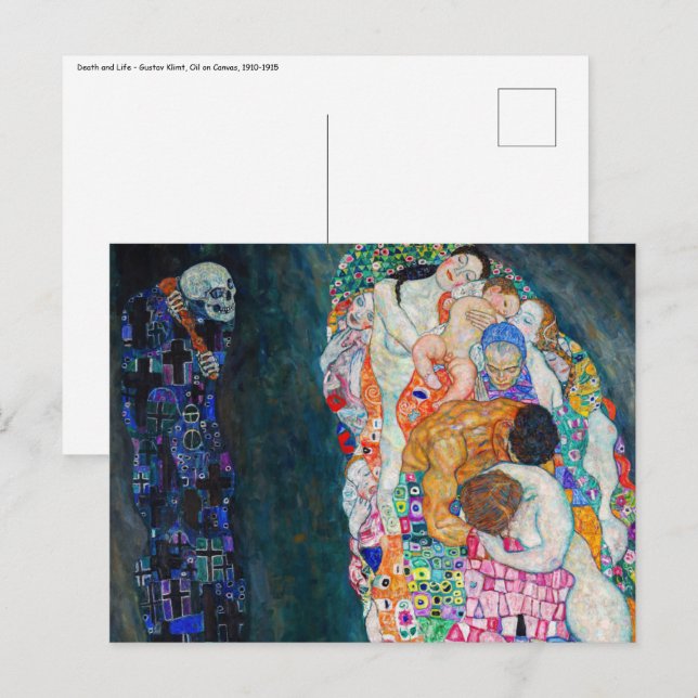 Cartão Postal Gustav Klimt - Morte e Vida (Frente/Verso)