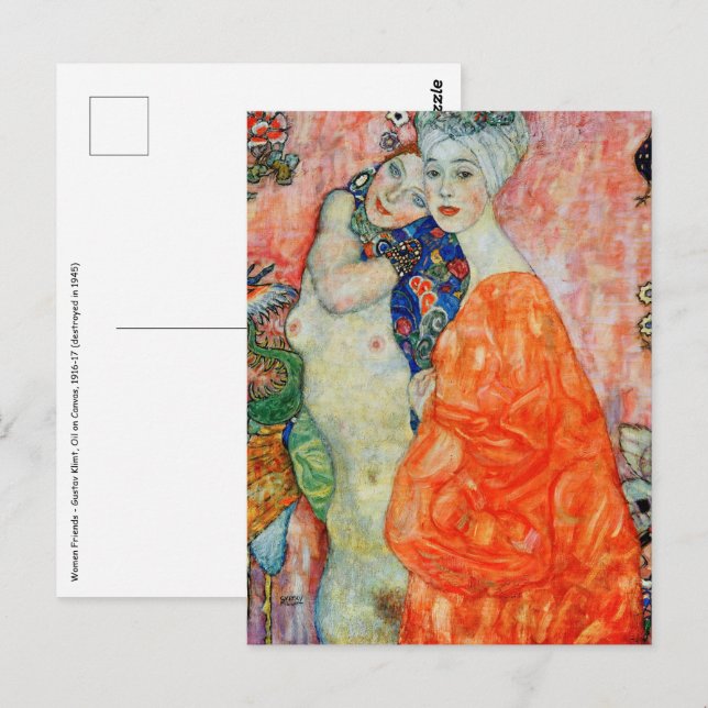 Cartão Postal Gustav Klimt - Mulheres Amigas (Frente/Verso)