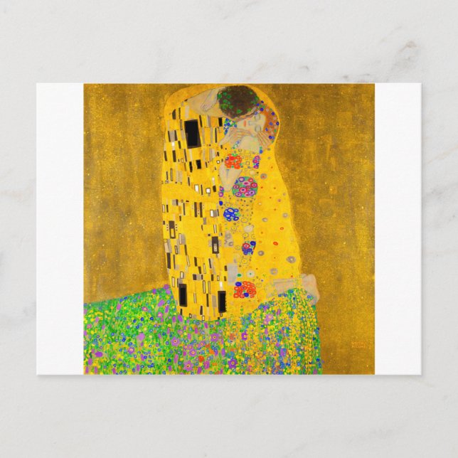 Cartão Postal Gustav Klimt O Beijo (Frente)