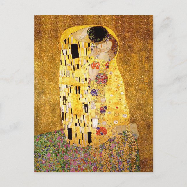 Cartão Postal Gustav Klimt "O Beijo" (Frente)