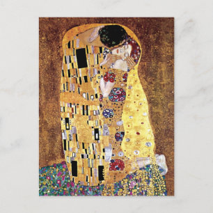 Cartão Postal Gustav Klimt - O Beijo - Arte Nova Antiga