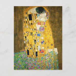 Cartão Postal Gustav Klimt O Beijo Vintage Art Nouveau Painting