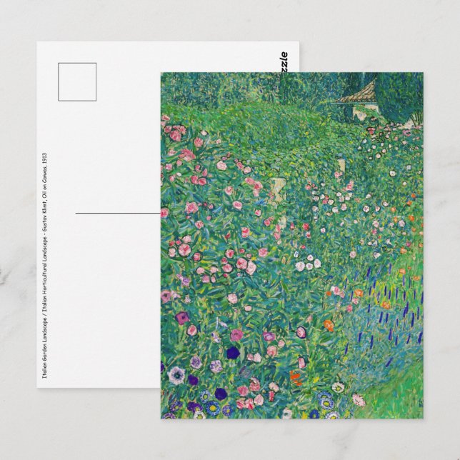 Cartão Postal Gustav Klimt - Paisagem do Jardim Italiano (Frente/Verso)