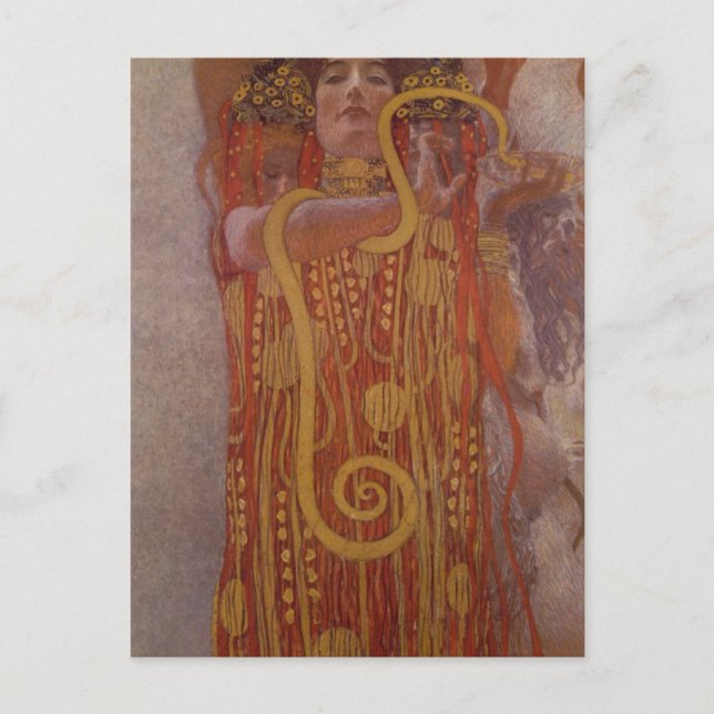 Cartão Postal Gustav Klimt - Pintura de Hygeia (Frente)