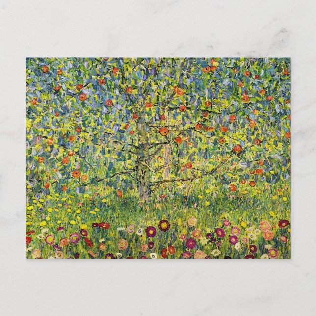 Cartão Postal Gustav Klimt pintura nouveau A Árvore Apple (Frente)