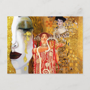 Cartão Postal Gustav Klimt, pinturas Collage, Arte Combinada