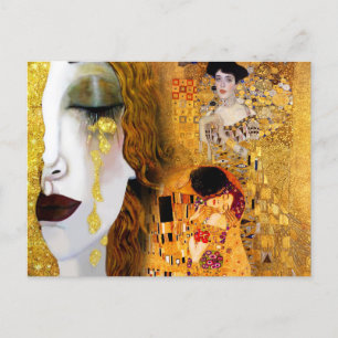 Cartão Postal Gustav Klimt, pinturas Collage, Arte Combinada