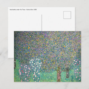 Cartão Postal Gustav Klimt - Roseiras sob as Árvores
