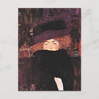 Cartão Postal Gustav Klimt trabalho de arte, Lady in a fur Hat e