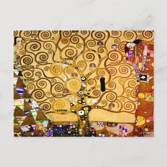 Cartão Postal Gustav Klimt Tree of Life: Art Nouveau Symbolista (Frente)