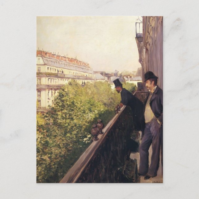 Cartão Postal Gustave Caillebotte:A Balcony, Boulevard Haussmann (Frente)