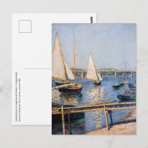 Cartão Postal Gustave Caillebotte - Barcos à Vela em Argenteuil