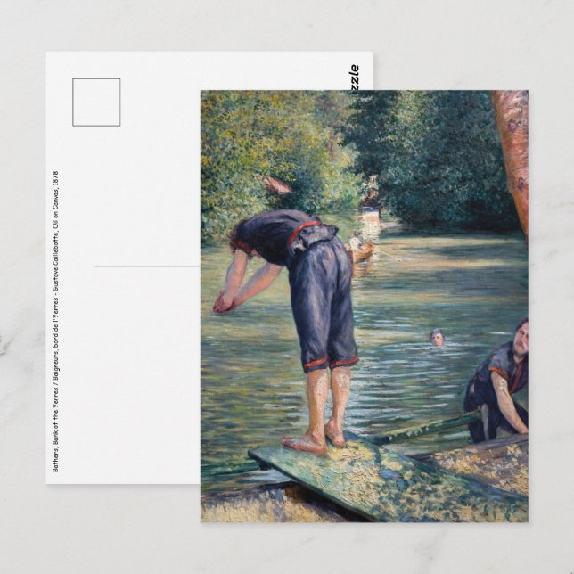 Cartão Postal Gustave Caillebotte - Bathers, Banco dos Yerres (Frente/Verso)