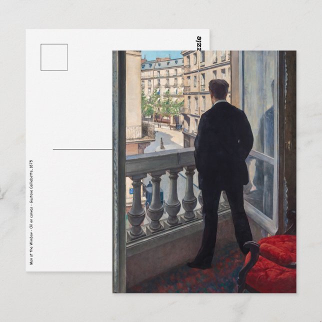 Cartão Postal Gustave Caillebotte - Homem na Janela (Frente/Verso)