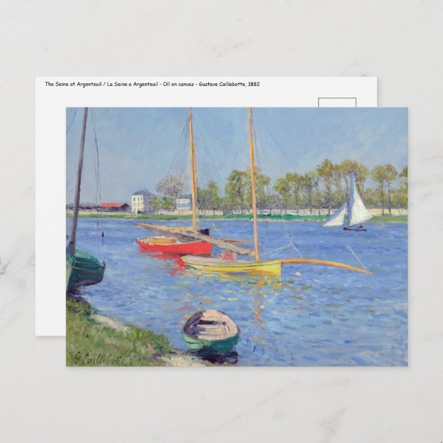 Cartão Postal Gustave Caillebotte - O Sena na Argentina (Frente/Verso)