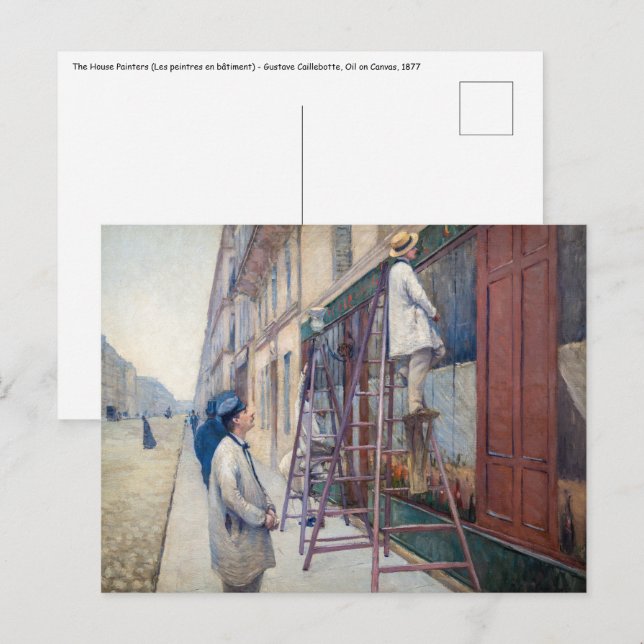 Cartão Postal Gustave Caillebotte - Os Pintores de Casas (Frente/Verso)