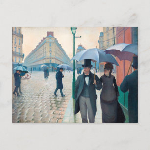Cartão Postal Gustave Caillebotte Paris Street Rainy Day Trabalh