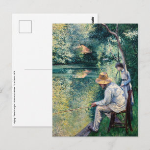 Cartão Postal Gustave Caillebotte - Pesca com linha